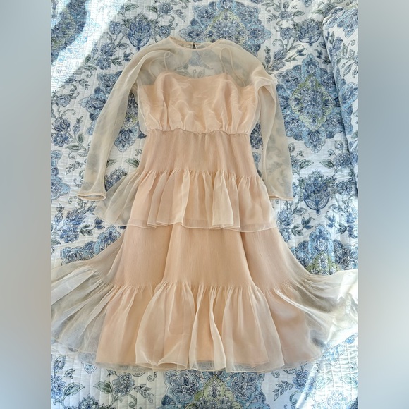 Vintage Dresses & Skirts - Vintage 1960s the Gilbert’s for tally Elegant Beige Layered midi Dress